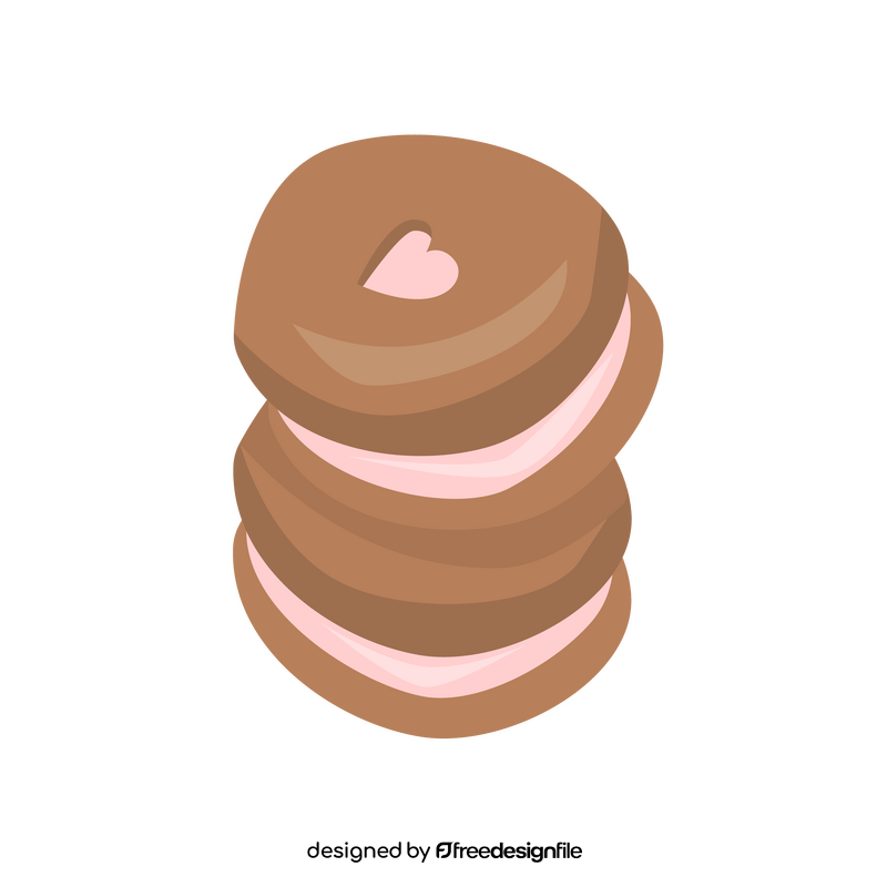 Biscuit pink chocolate clipart