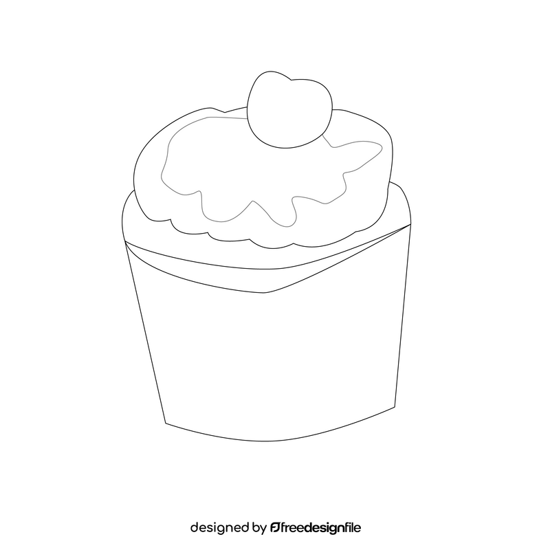 Free cupcake black and white clipart