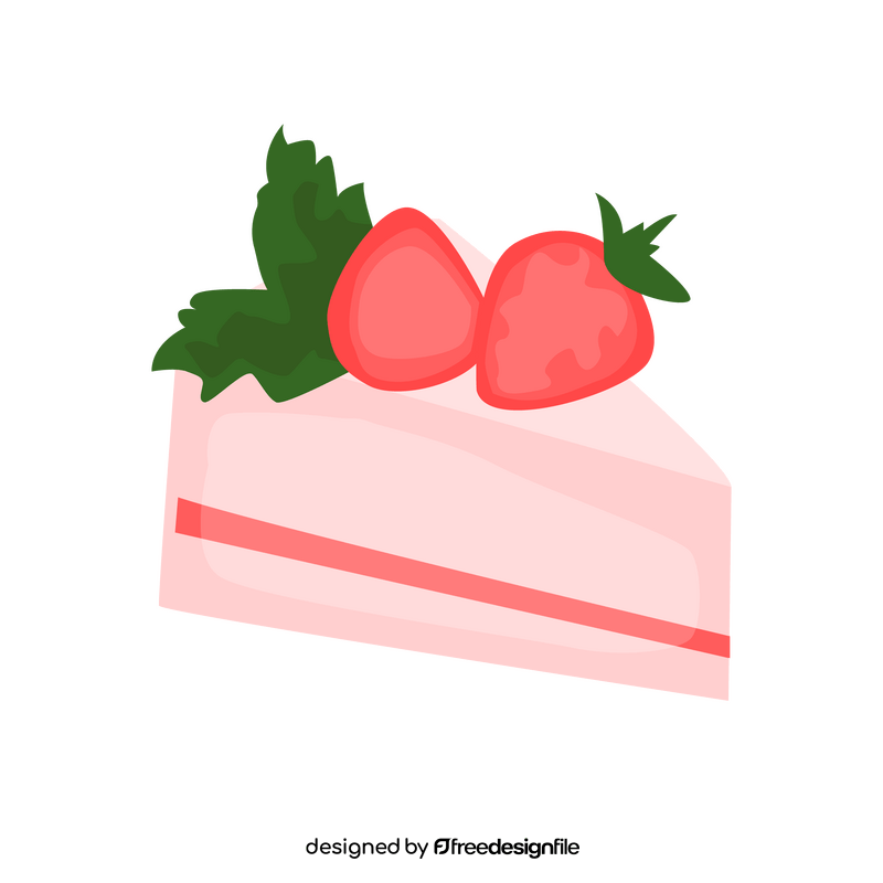 Piece of strawberry cake clipart