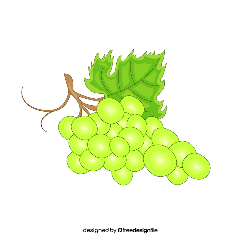 Green grape cartoon clipart