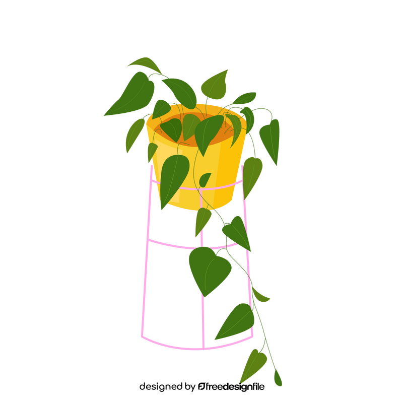 Plant in basket cartoon clipart