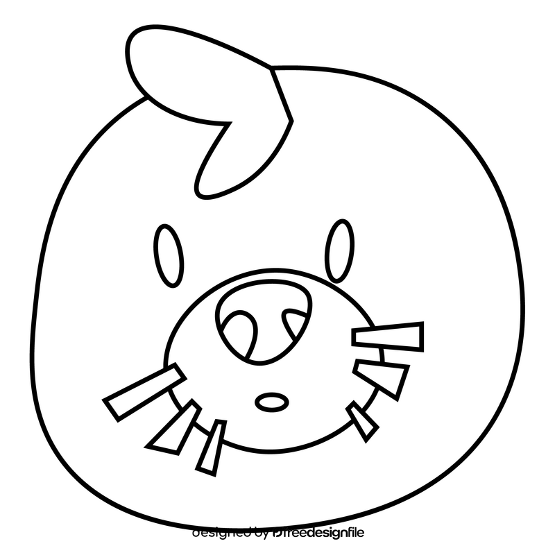 Cute mole face drawing black and white clipart