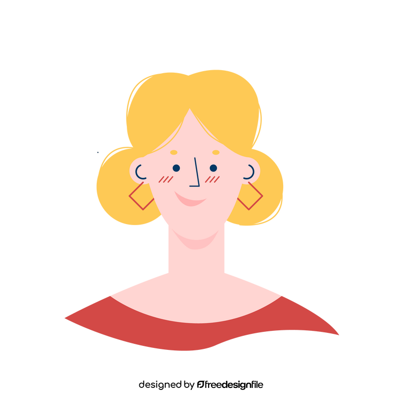 Cartoon girl portrait clipart