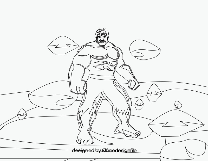 Hulk marvel black and white vector