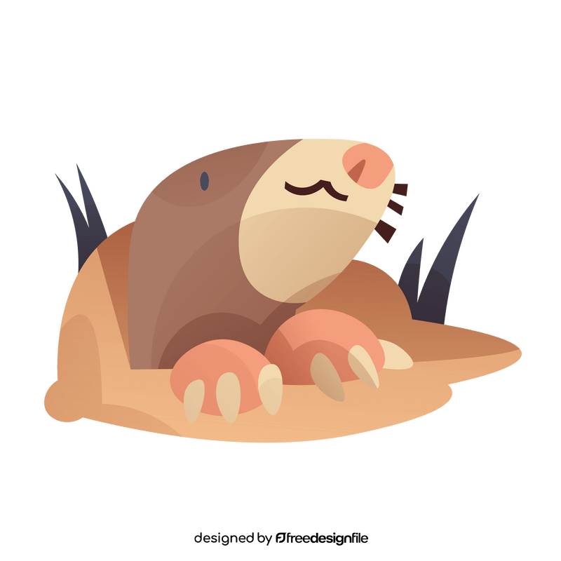Mole looking from hole clipart