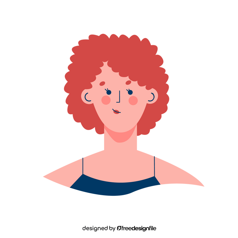 Curly girl portrait clipart