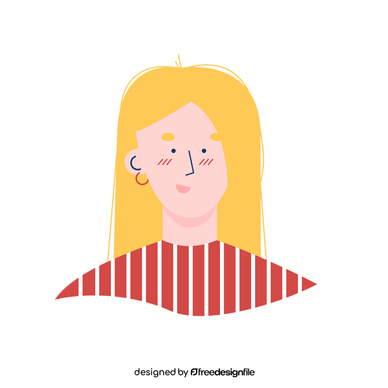 Cute blonde portrait clipart