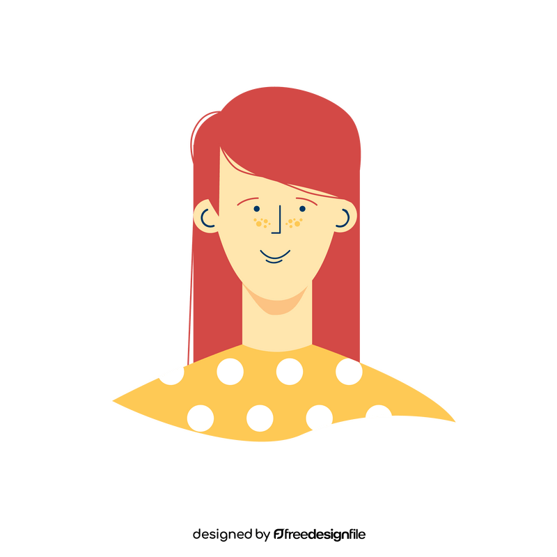 Redhead girl portrait clipart