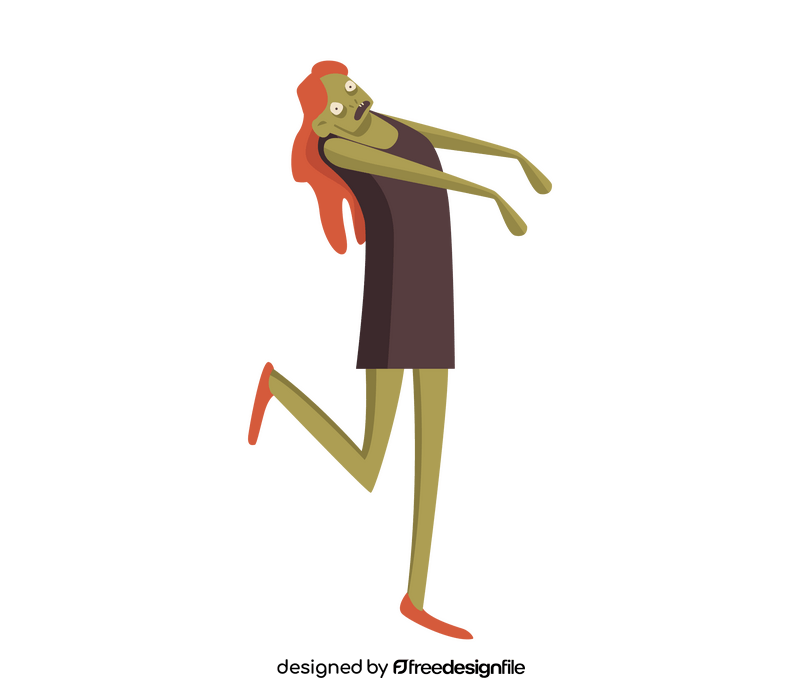 Cartoon zombie girl clipart