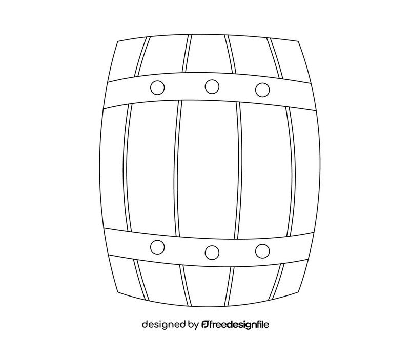 Beer barrel black and white clipart