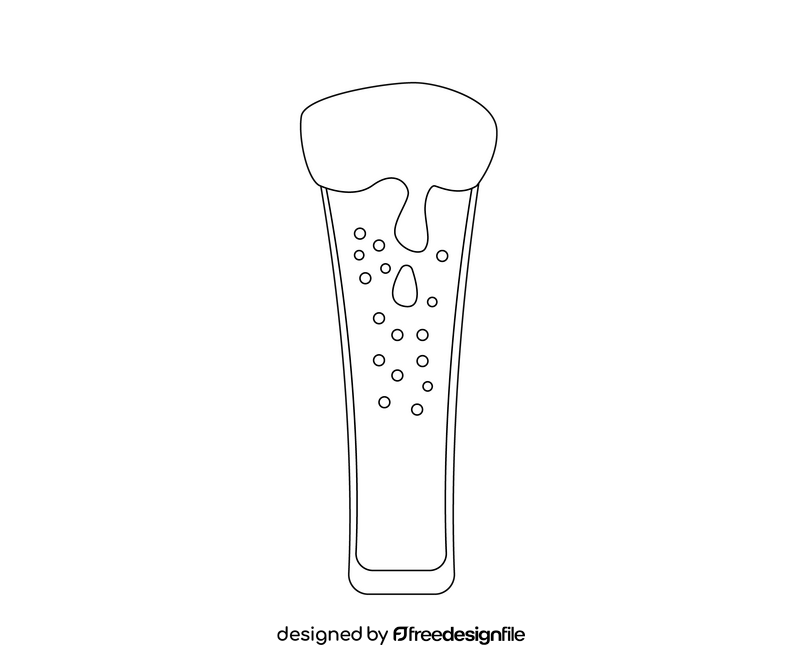 Dark beer illustration black and white clipart