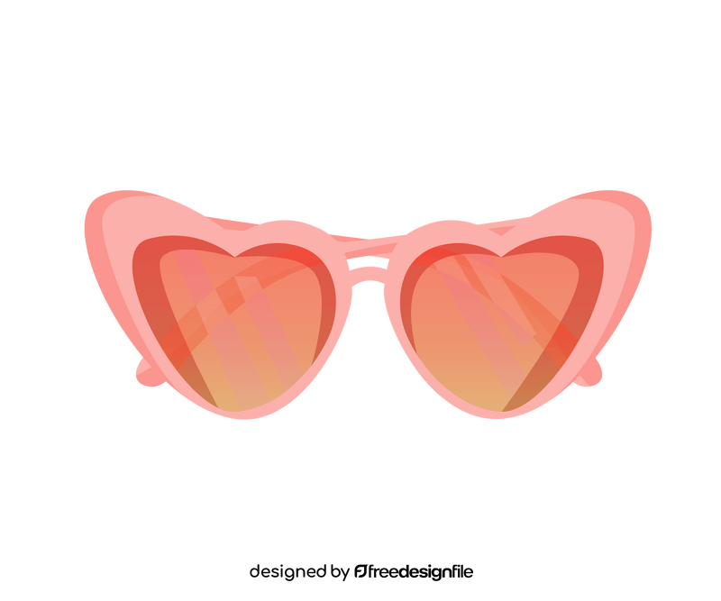 Girls heart shaped sunglasses clipart