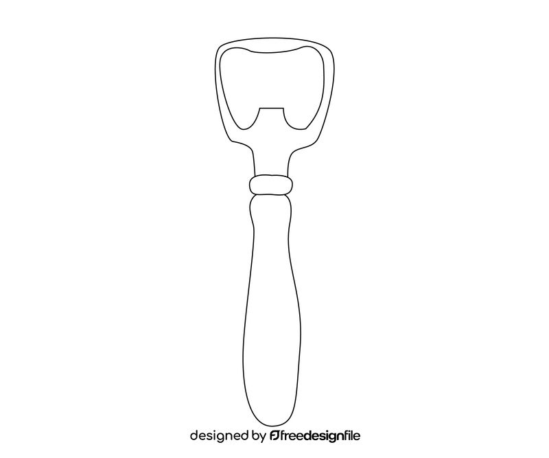 Bottle opener black and white clipart