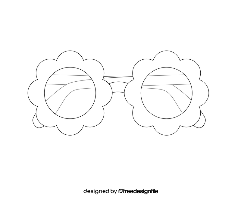 Free sunglasses for girls black and white clipart