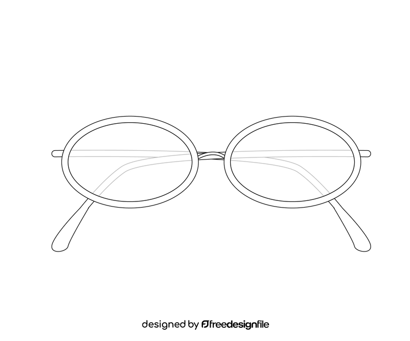 Cartoon sunglasses for men black and white clipart