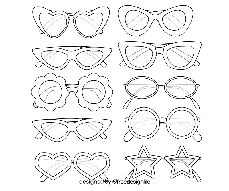 Free sunglasses black and white vector