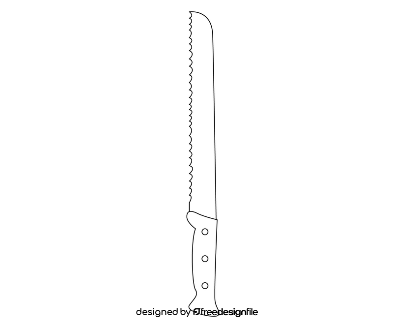 Saw knife black and white clipart