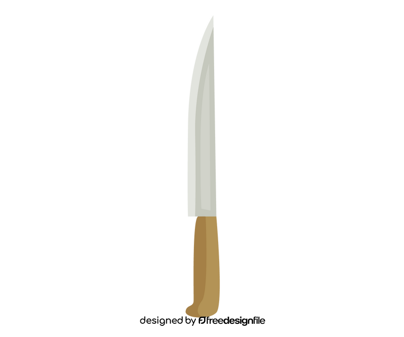 Wooden handle knife clipart