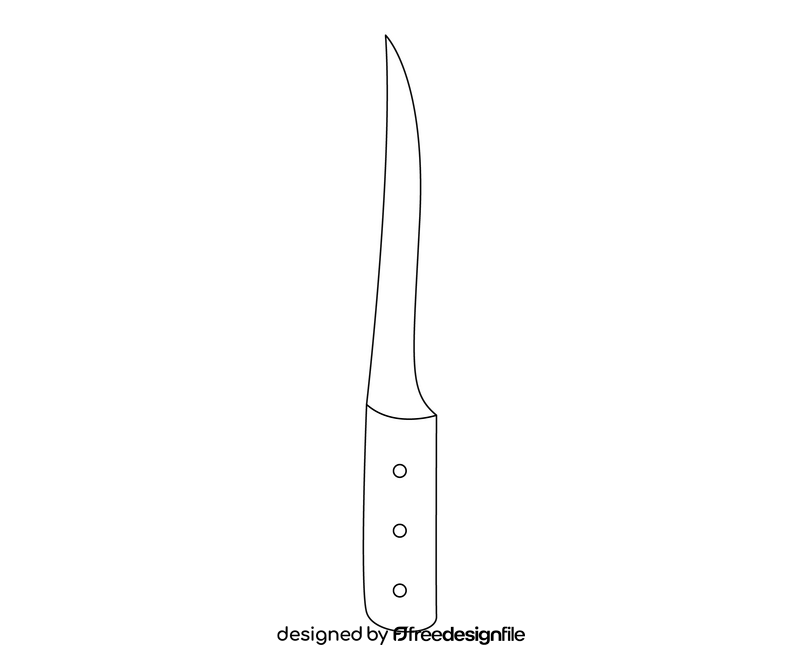 Kitchen knife illustration black and white clipart