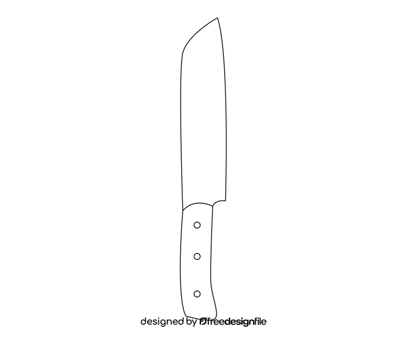 Knife illustration black and white clipart