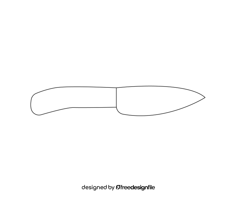 Knife cartoon black and white clipart