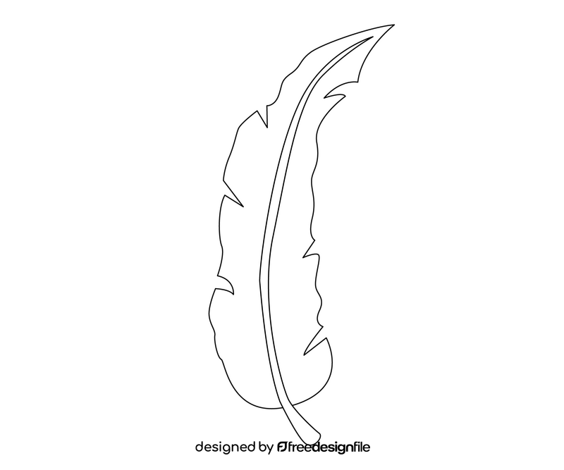 Leaf black and white clipart