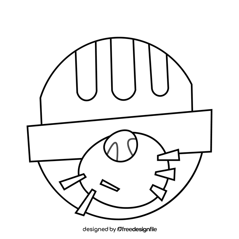 Mole worker black and white clipart