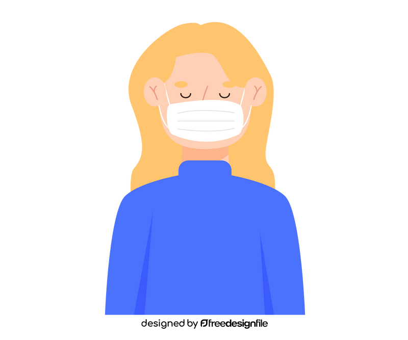 Blond cartoon girl in mask clipart