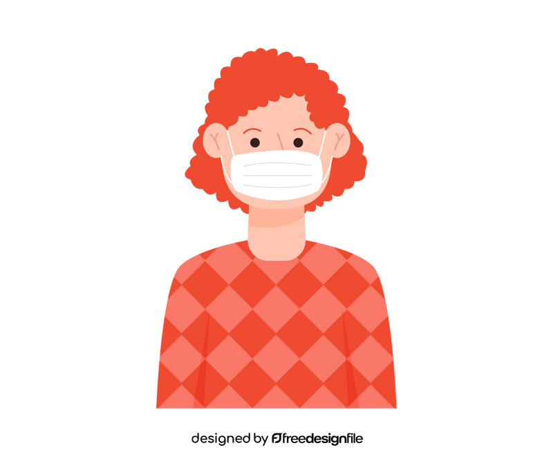 Girl with mask illustration clipart