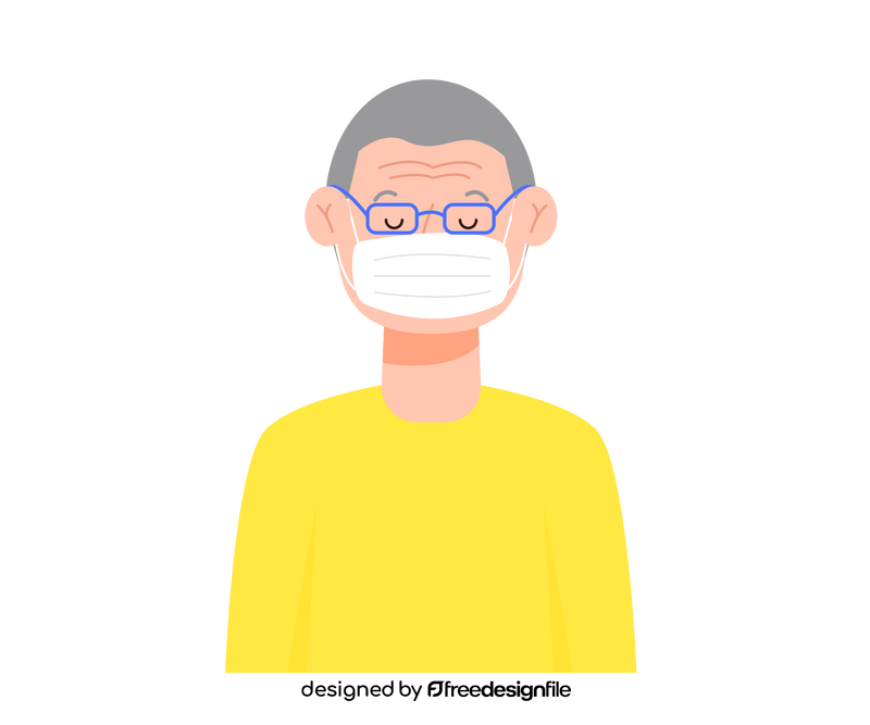 Man with mask drawing clipart