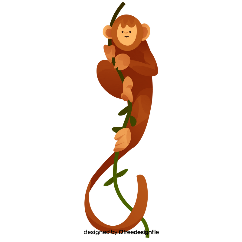 Cute monkey in the jungle clipart