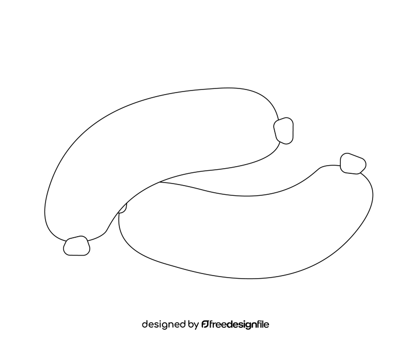 Free sausages black and white clipart