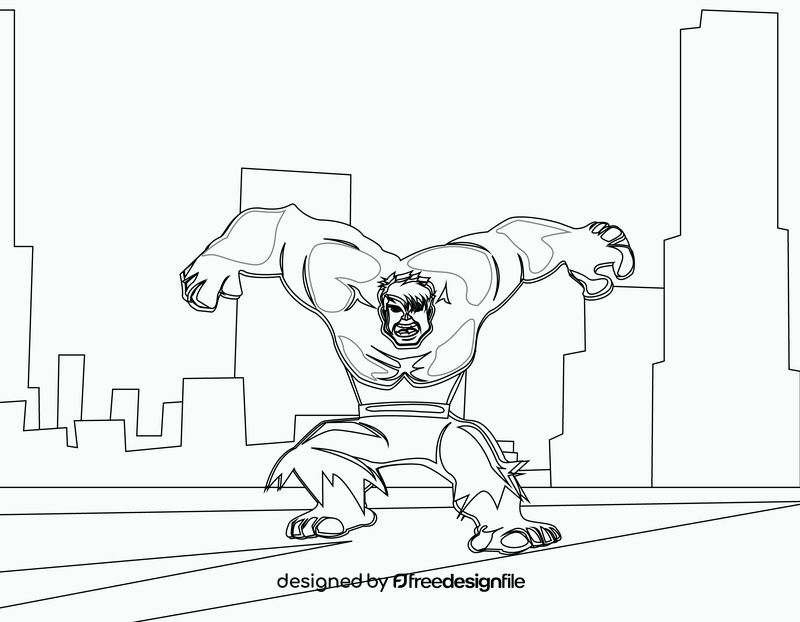 Hulk black and white vector