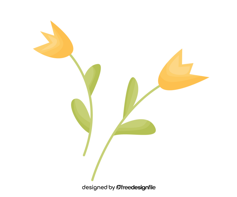 Tulips flower cartoon clipart