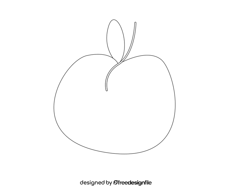 Cartoon apricot black and white clipart