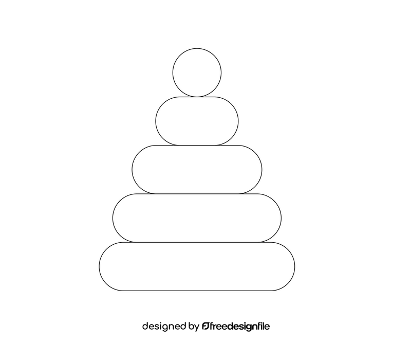 Free pyramid toy black and white clipart