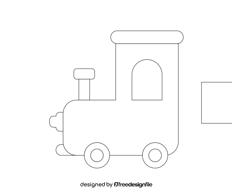 Cartoon locomotive train black and white clipart