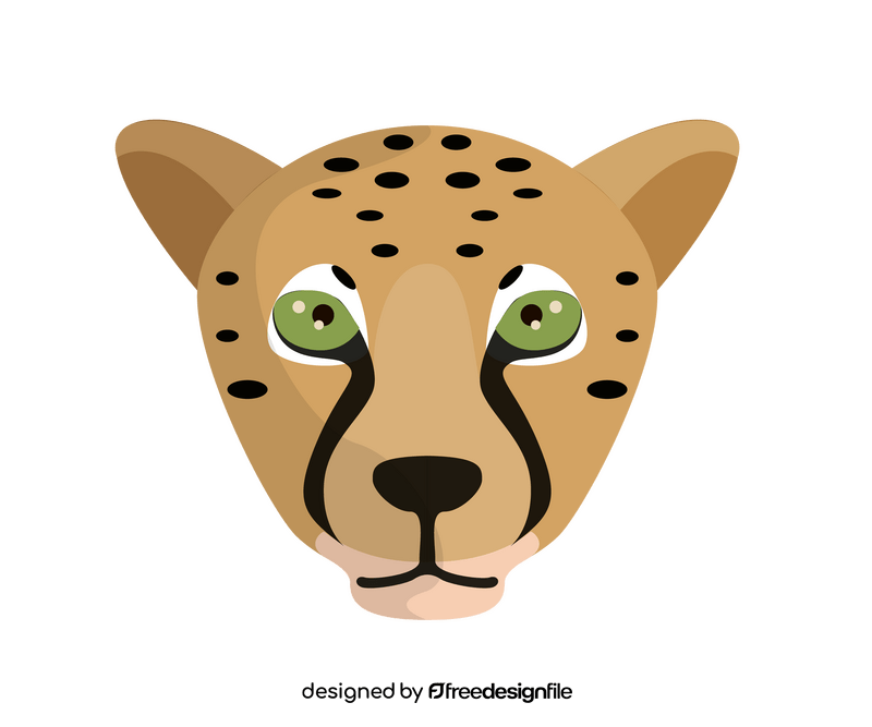 Cheetah portrait icon clipart