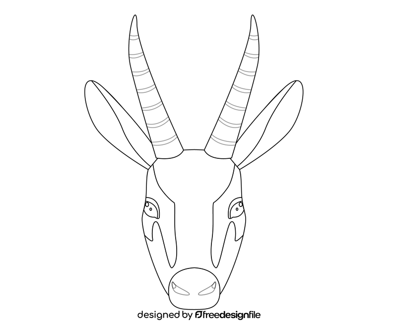 Cartoon goat portrait black and white clipart