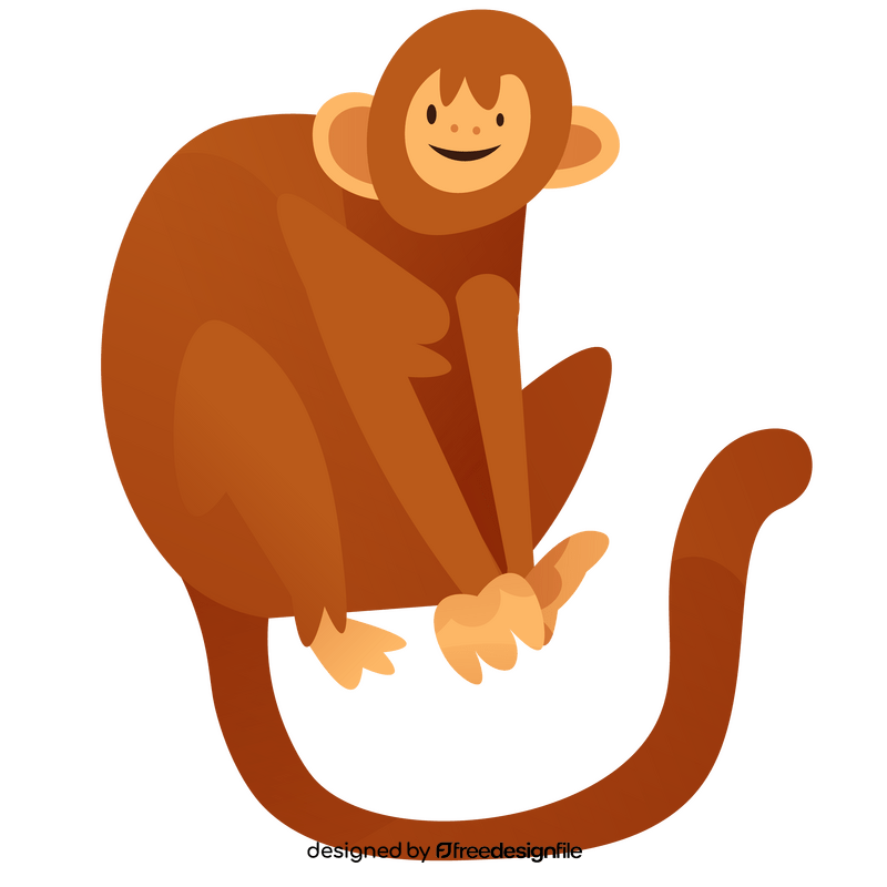 Cute monkey sitting clipart