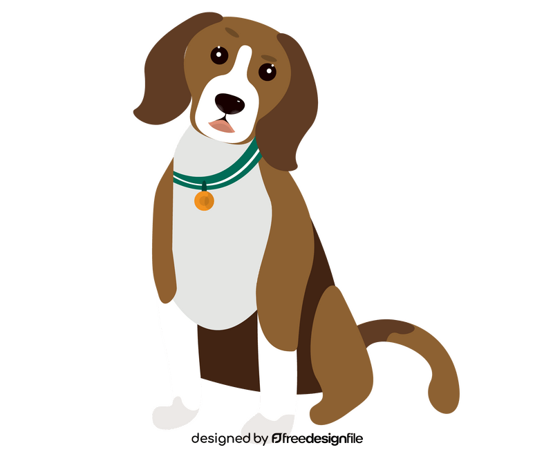 Sitting beagle dog clipart