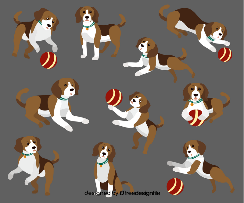 Cartoon beagle dogs vector