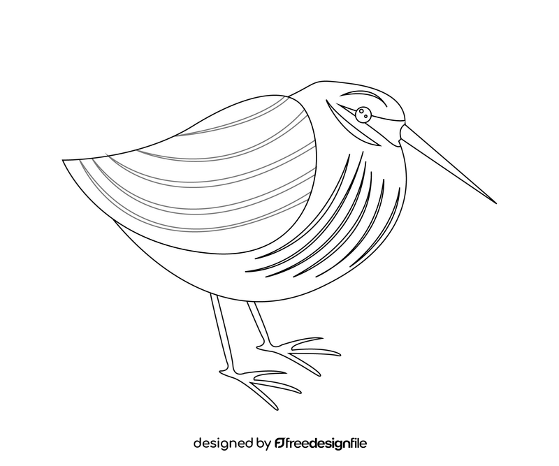 Free finch cartoon bird black and white clipart