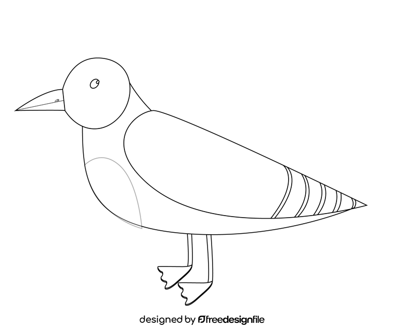 Cartoon dove bird black and white clipart