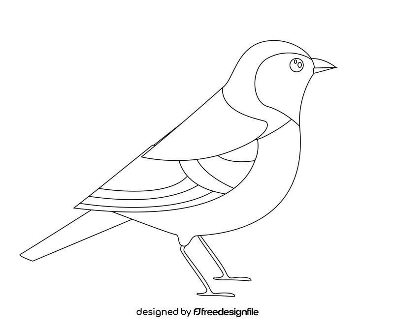 Cartoon lark bird black and white clipart free download