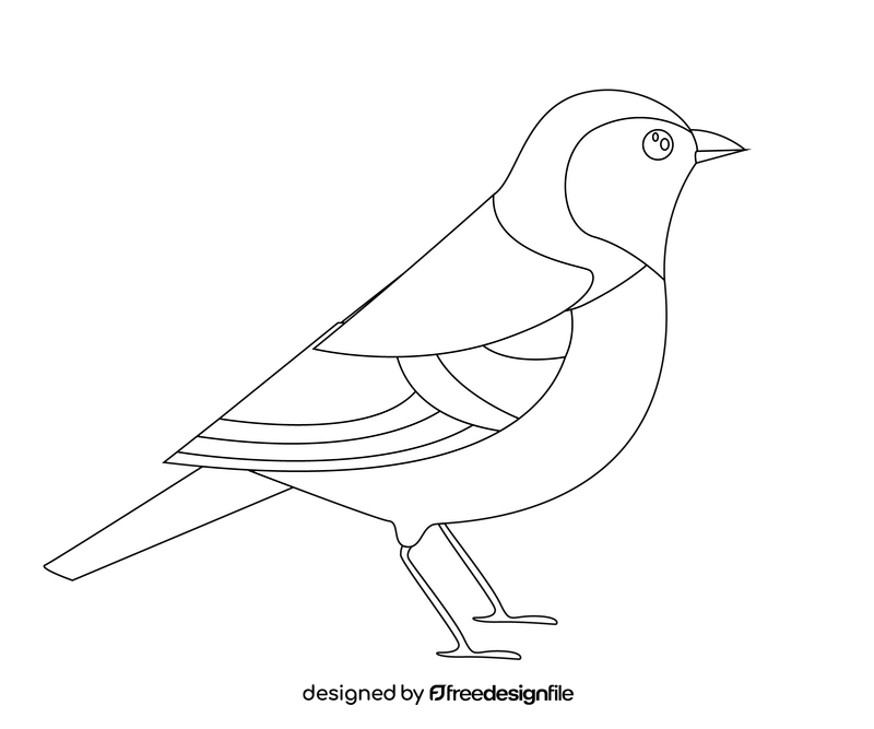 Cartoon lark bird black and white clipart