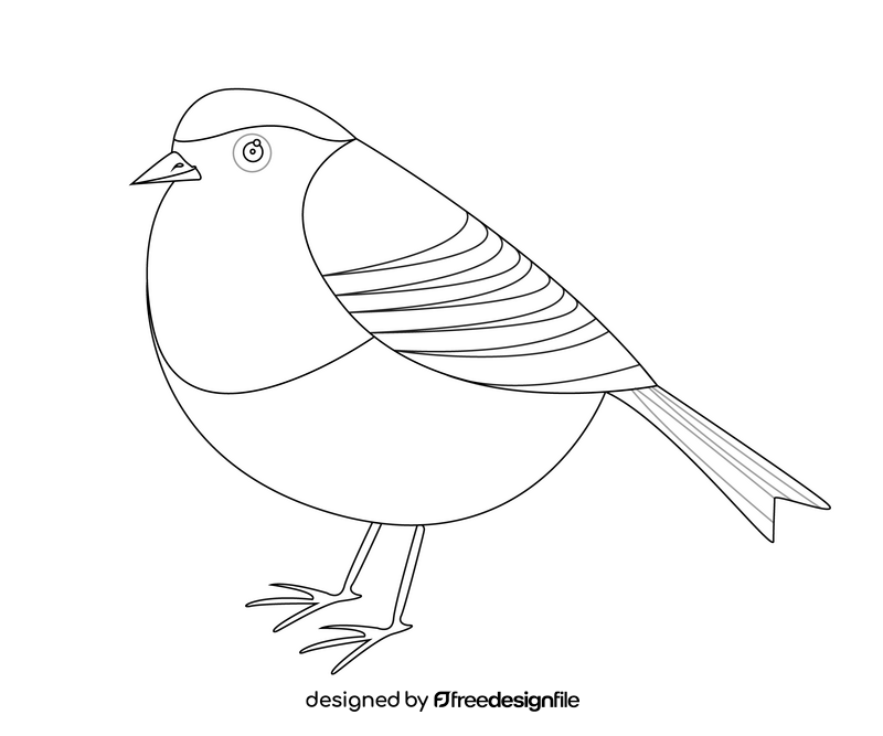 Snigir bird drawing black and white clipart