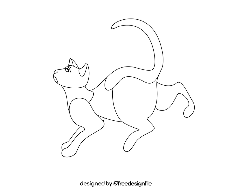 Bicolor cat black and white clipart