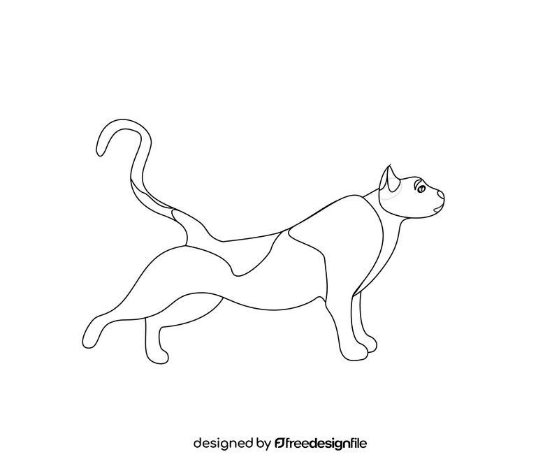 Cartoon bicolor cat black and white clipart