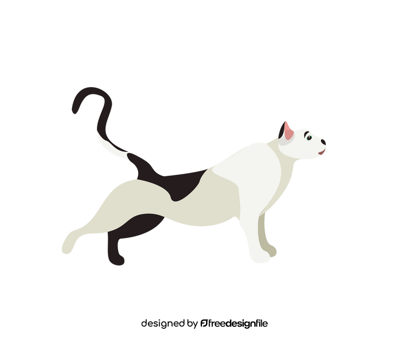 Cartoon bicolor cat clipart